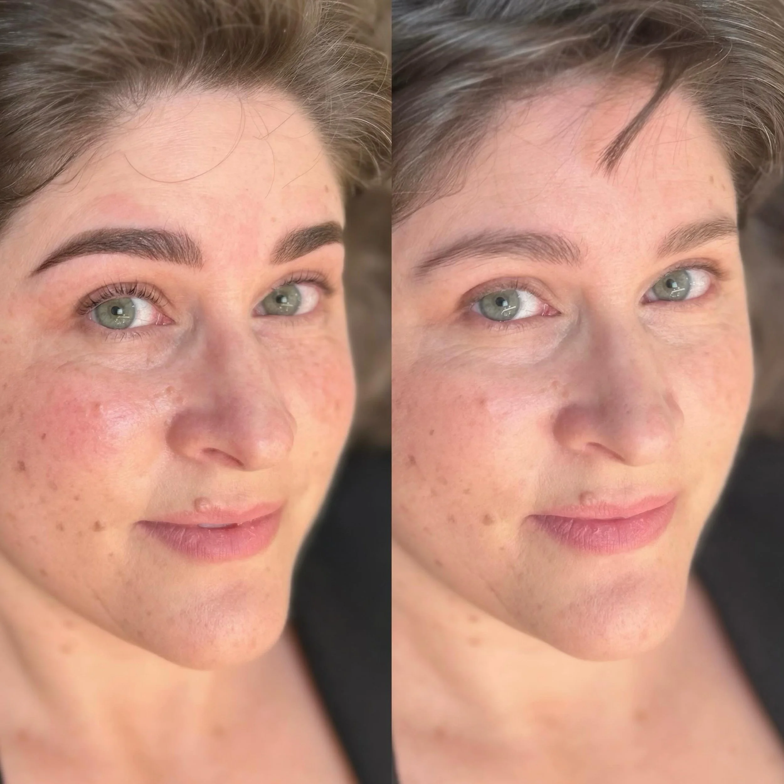Lash lift/tint and brow stain on my beautiful, insanely talented, dear friend @kebirch! For those of you who are on the fence about permanent makeup, this is an excellent way to try out the look of an ombr&eacute; powder brow without a long term comm