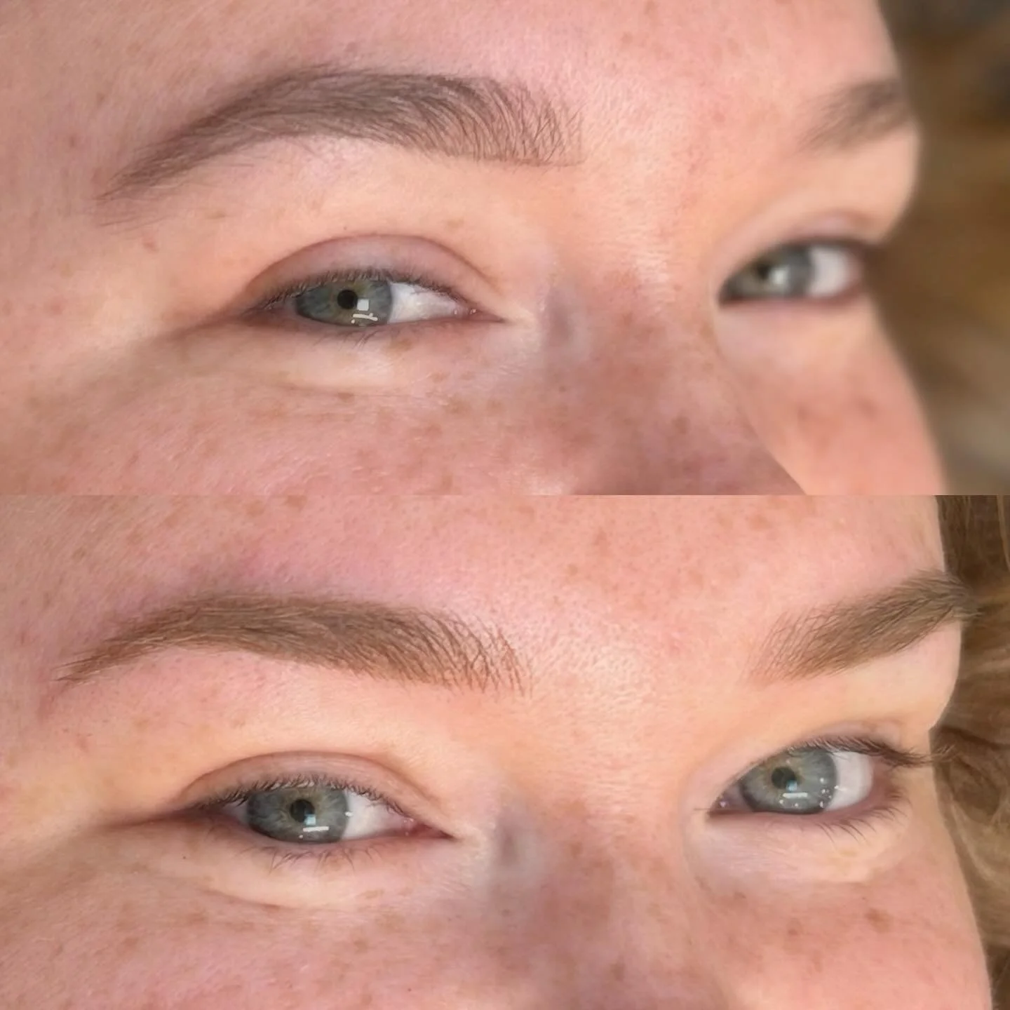Combo brows for this sweet new mom. Hopefully saving her time for years to come! I LOVE this technique for the way it ages over time, fading softly and naturally. Powder brows can be made extremely soft and undetectable or built up to create a bolder