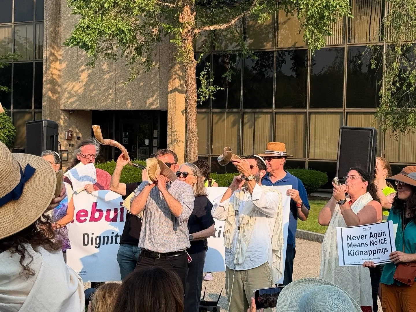 Sound the shofar and hear the call to support immigrants and protect them from detention in inhumane conditions! Support Dignity not Deportations Act (MA legislation) #truahrabbis #jalsa_boston #rac