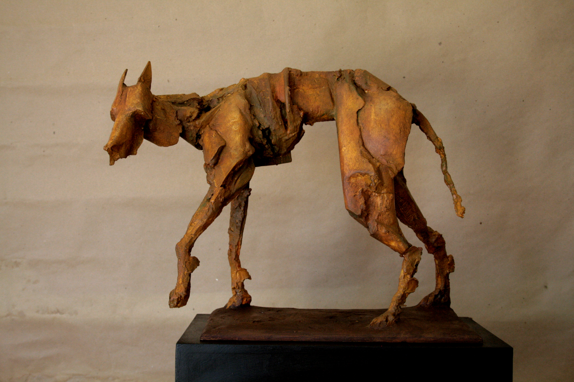 Stray Dog #3, plaster,18"x 23"x 10"