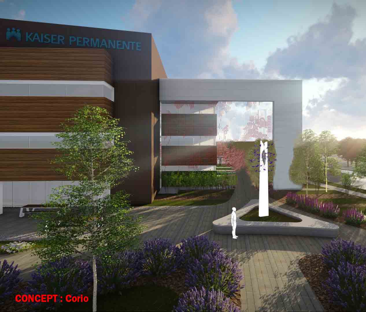 Exterior Sculpture Design Kaiser Permanente Beaverton Medical 