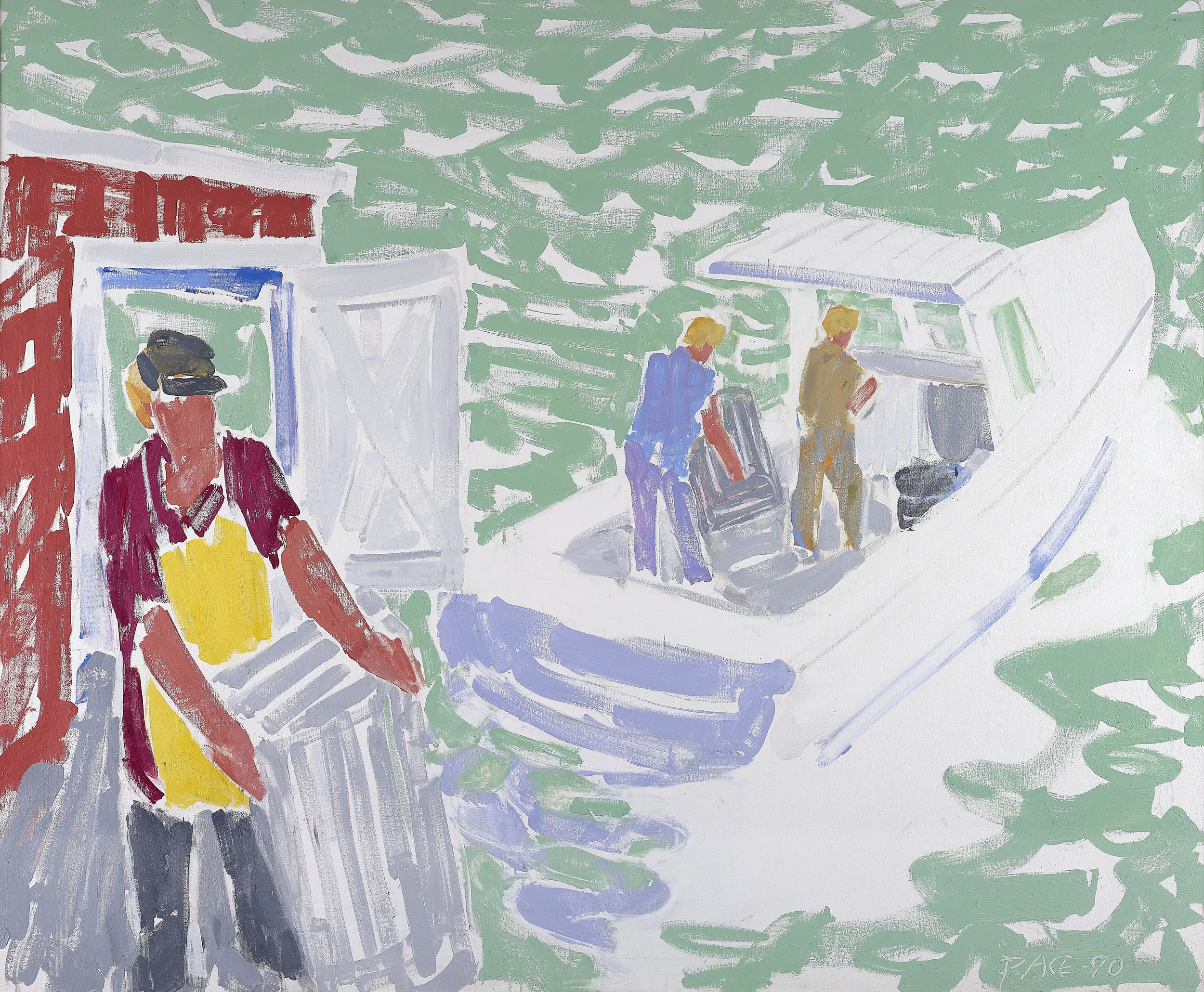 Leaving Co-op Pier (90-13), 1990