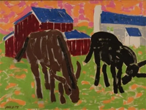 Missouri Mules (73-2), 1972Oil on Canvas   30 x 39 7/8 in.