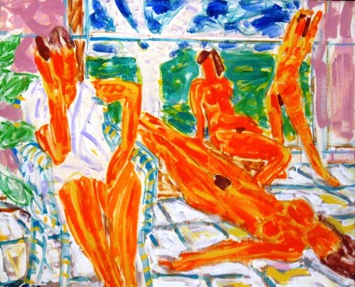 Four Orange Figures (72-1A), 1972Oil on Canvas   41 3/8 x 49 3/8 x 1 1/2 in.