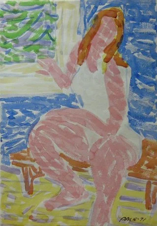 Kathy Seated #2, 1971Watercolor on Paper   30 x 22 1/4 in.