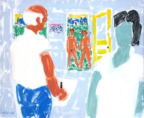 Artist and Wife with Two Nudes (78-03), 1978Oil on Canvas  25 x 30 x 0 1/2 in.