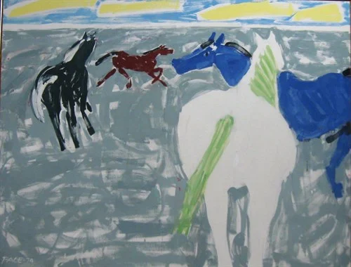 4 Horses (74-11), 1974Oil on Canvas  73 x 93 x 1 1/2 in.