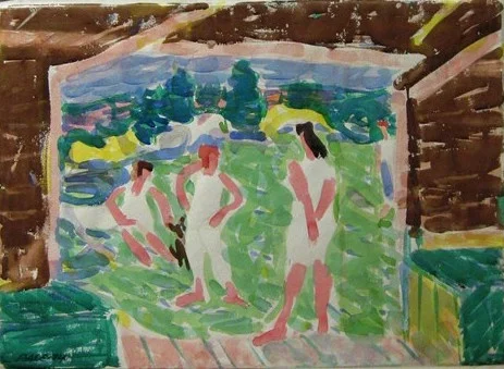 Backyard View from Barn #2, 1974Watercolor on paper   22 x 30 in.