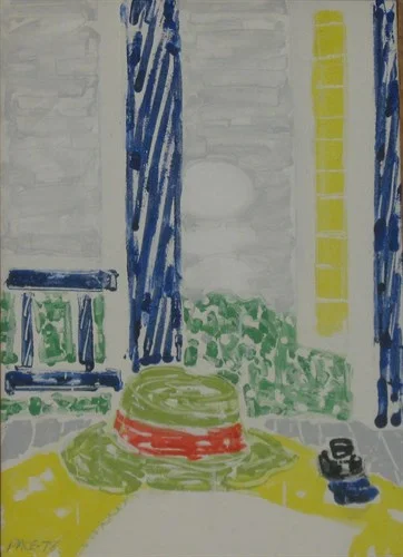 Porch View With Hat, Maine (78-02A), 1978Oil on Canvas    28 1/2 x 20 1/4 x 1 in.