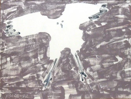 White Gull Alighting (92-3), 1992Oil on Canvas    30 3/4 x 40 1/2 x 1 in.