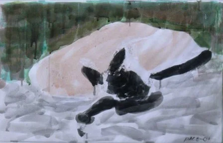 Ghengis Sleeping #3, 2001Watercolor on Paper17 3/4 x 27 in.
