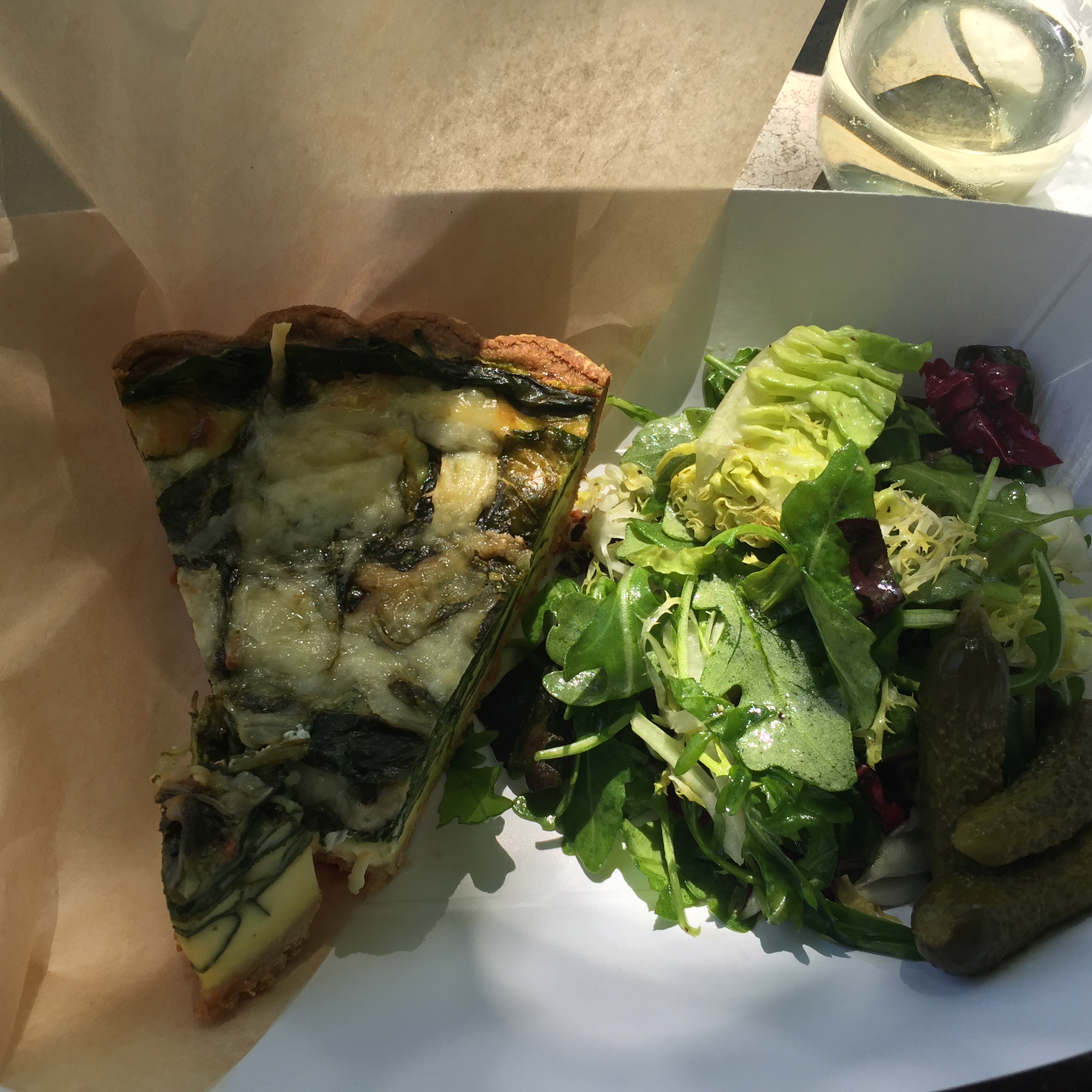 Quiche and mixed greens