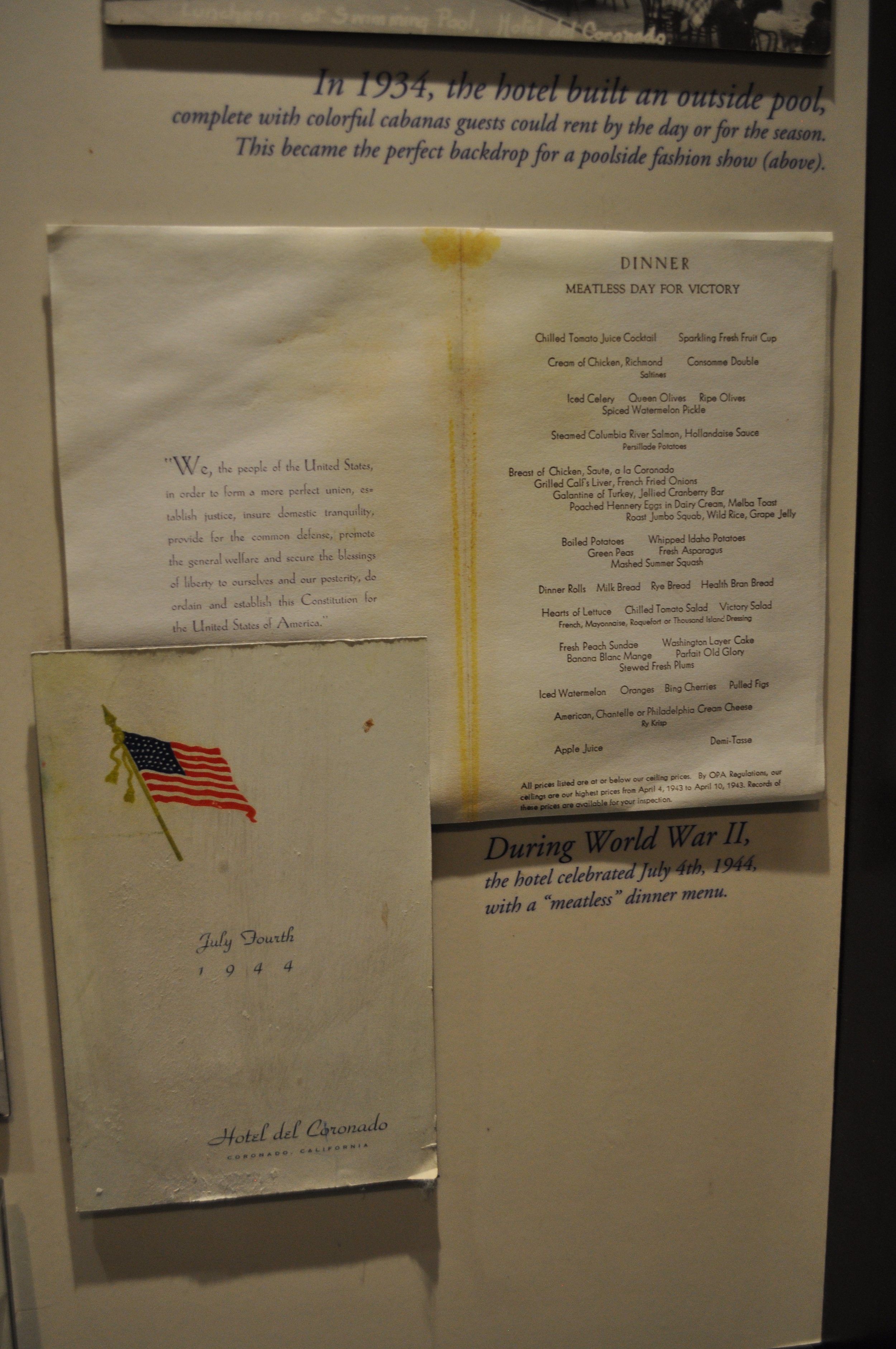 Independence Day menu, 1944