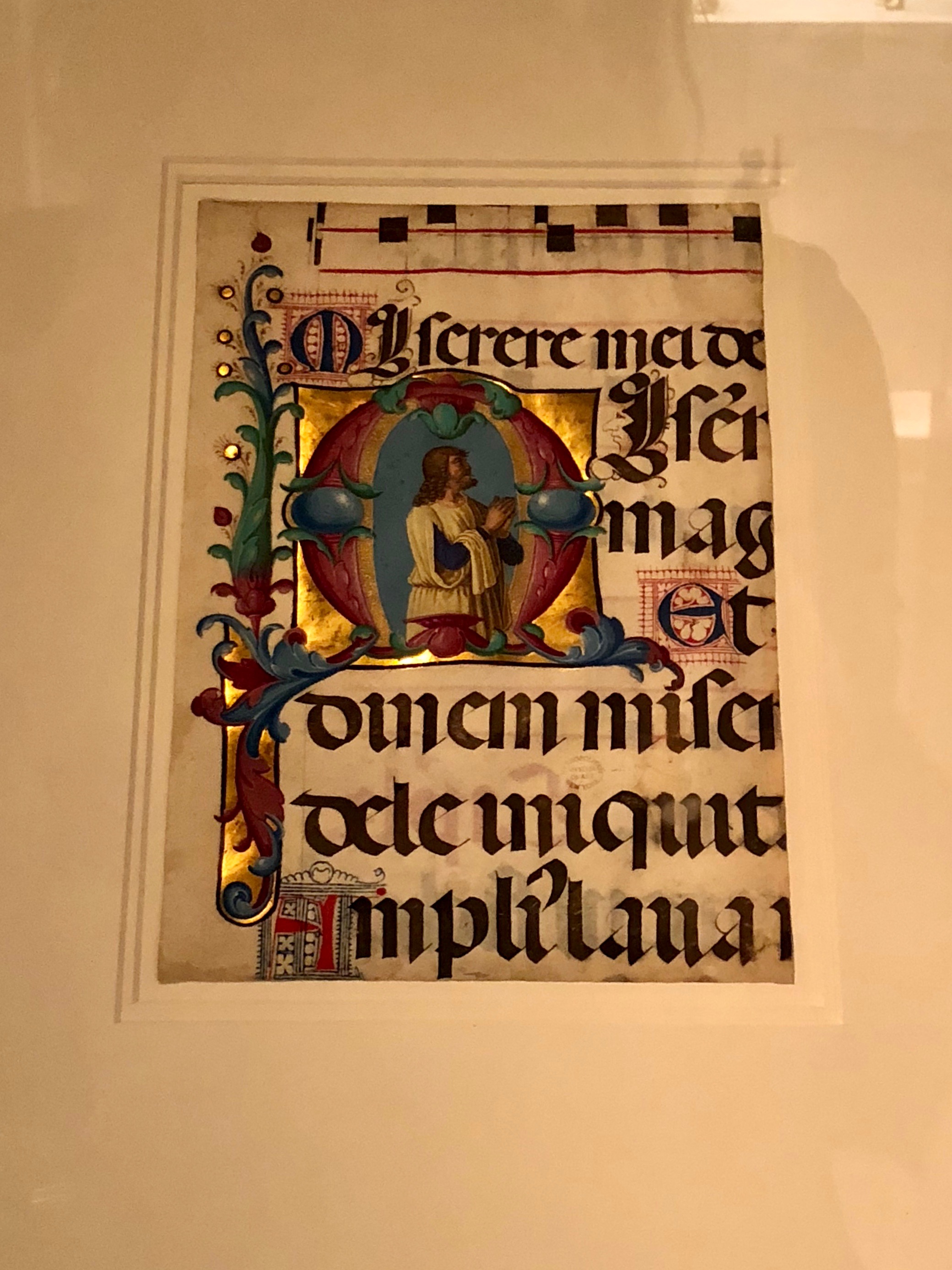 Giorlamo dai Libri, Initial M with David in Prayer, From a psalter created for the Olivetan monestary of Santa Maria in Organo, Verona. Tempera, gold, and ink on parchment. Italian, Verona, painted 1501-02