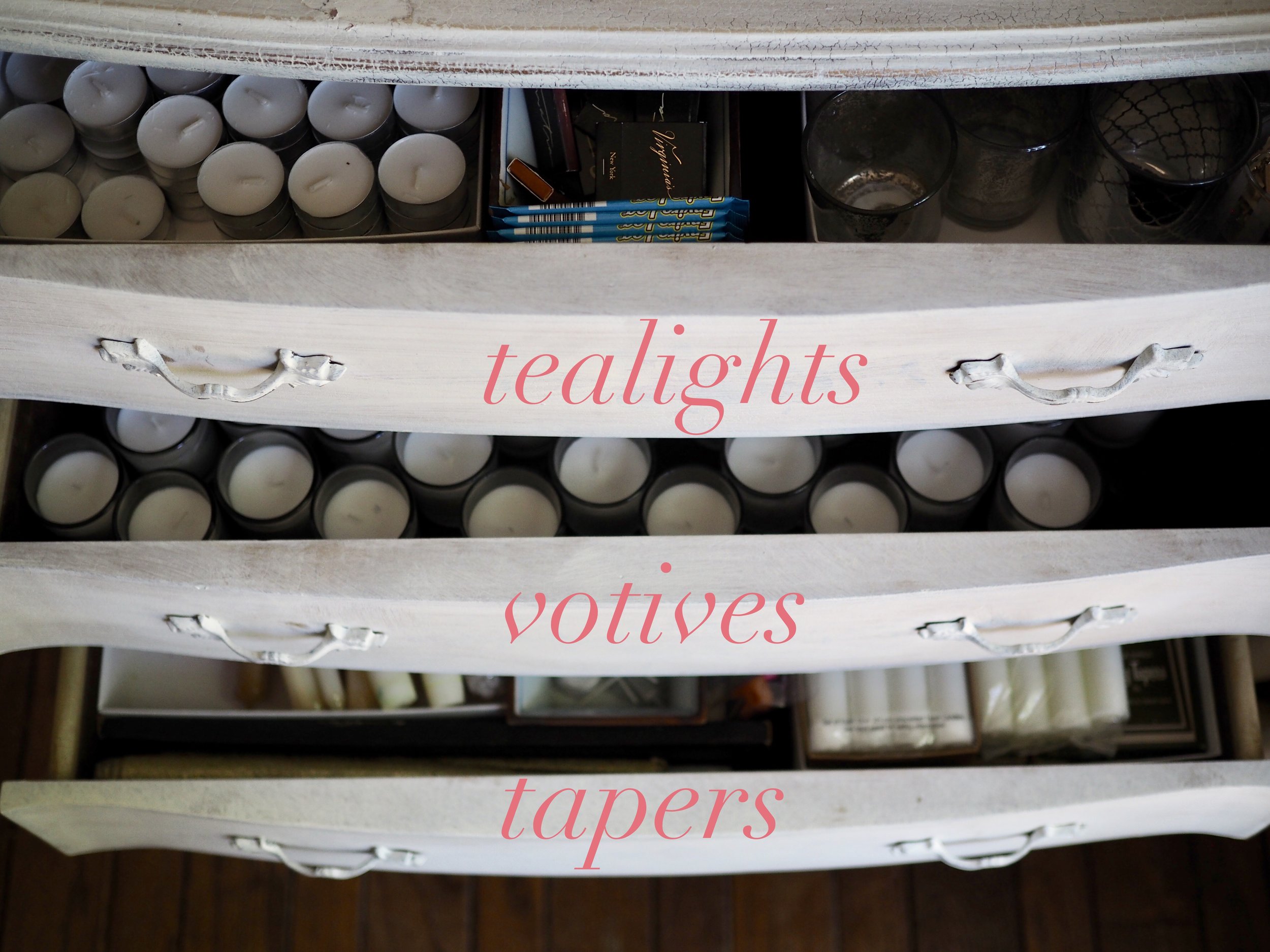 A Dresser Full of Candles | @beesandbubbles