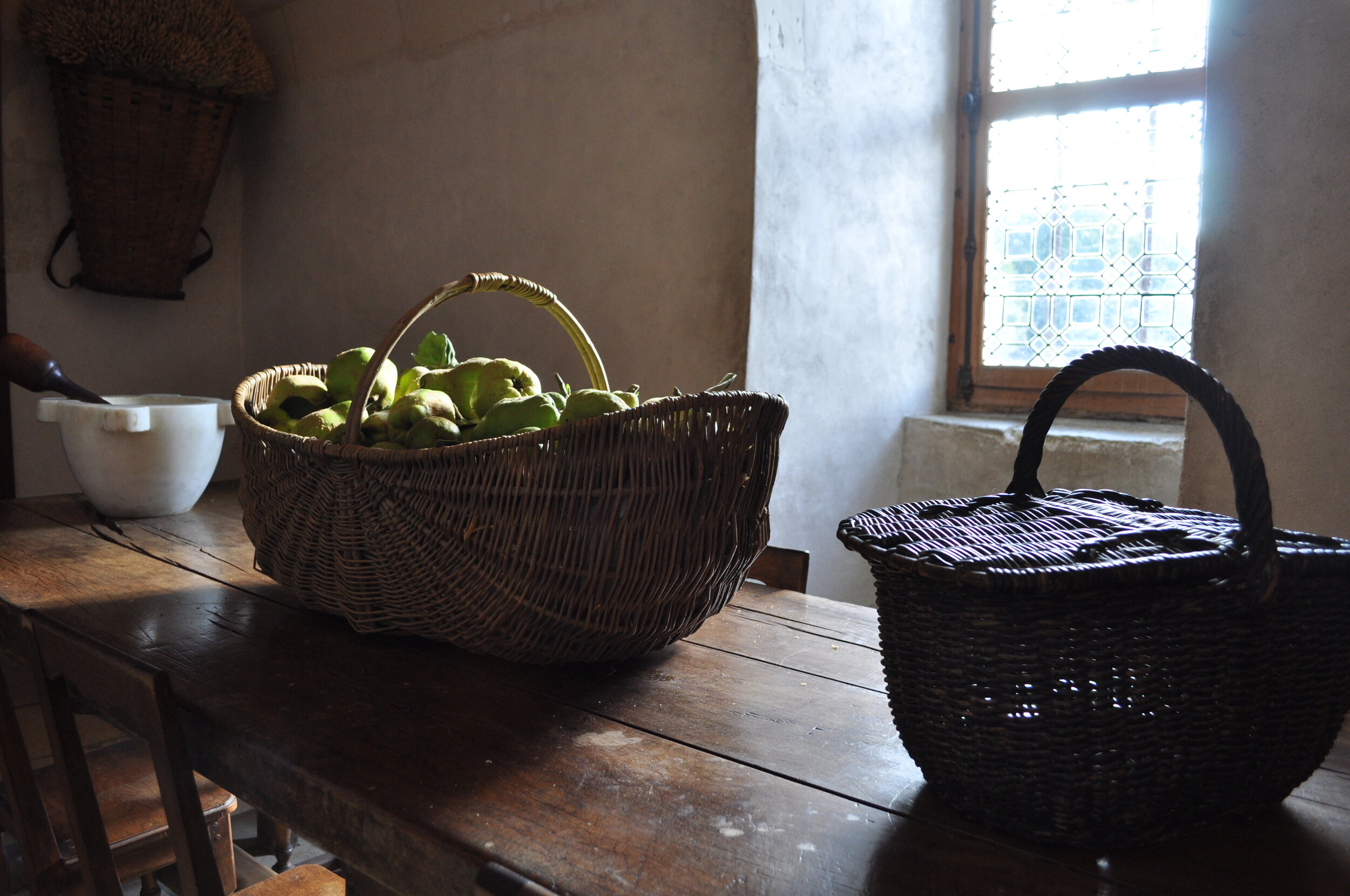 In the larder, produce from Chenonceau’s working gardens and farm
