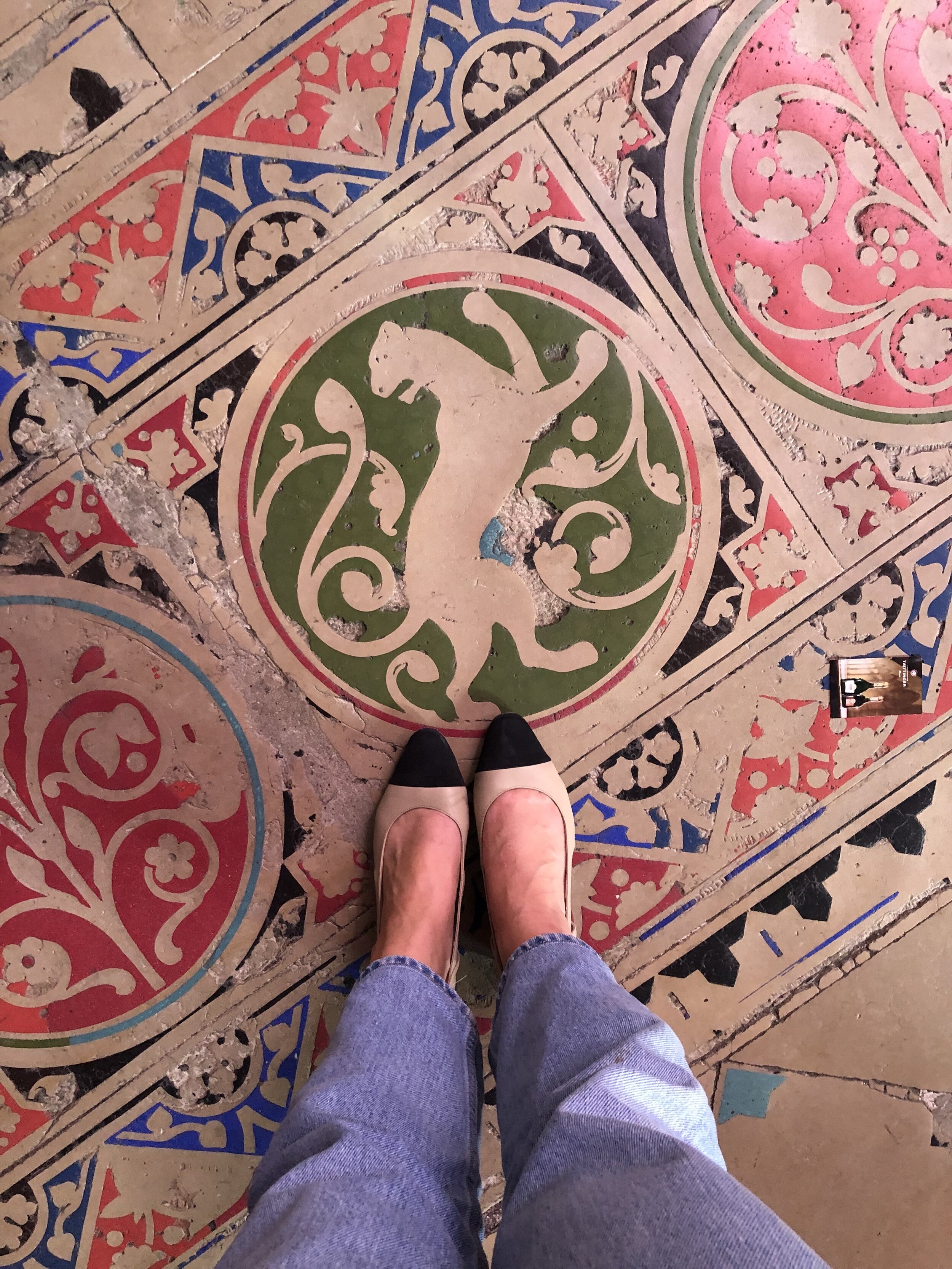 Hand-painted floor tiles at Saint-Chappelle