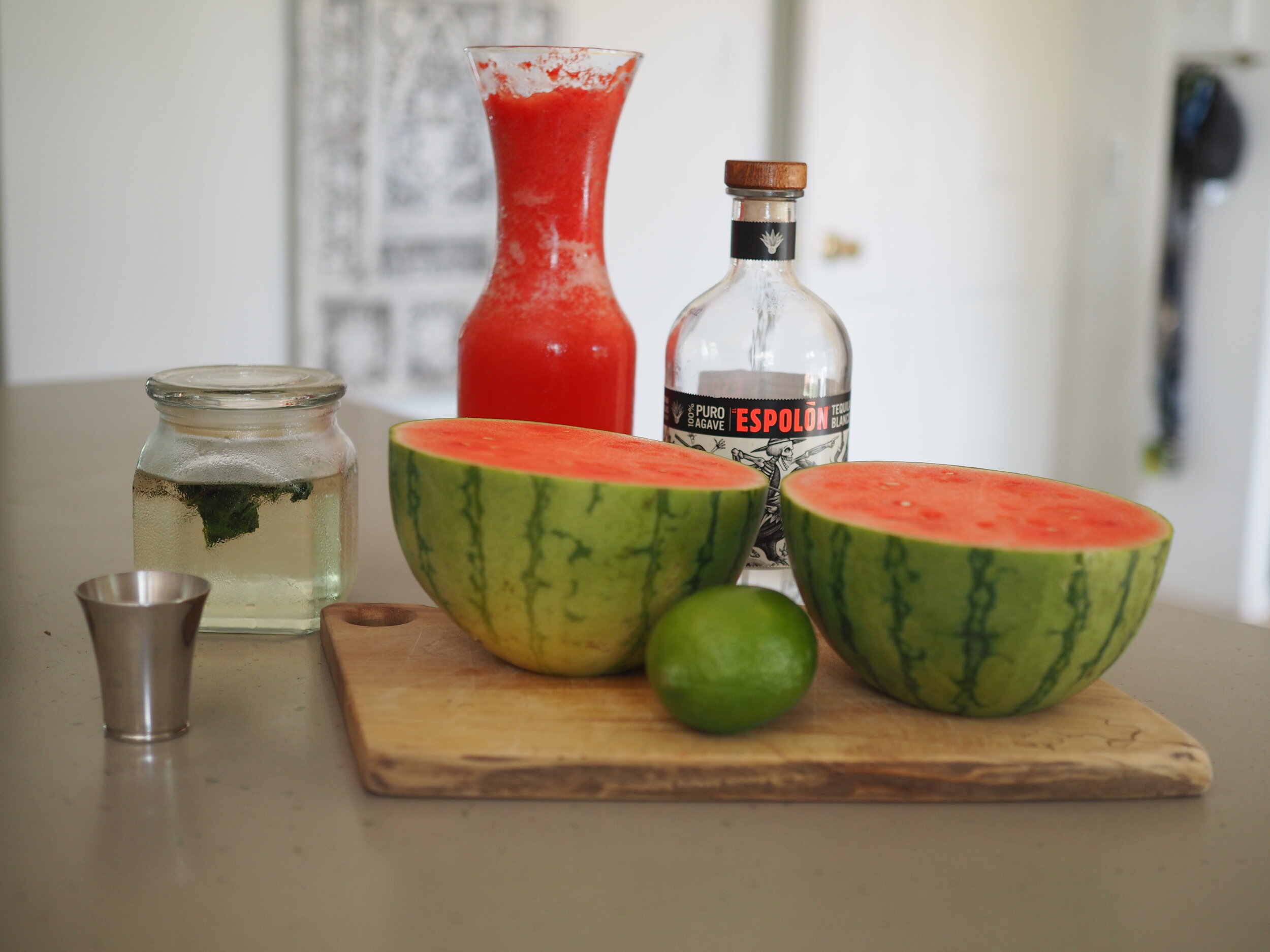 Basil Watermelon Margaritas | @beesandbubbles