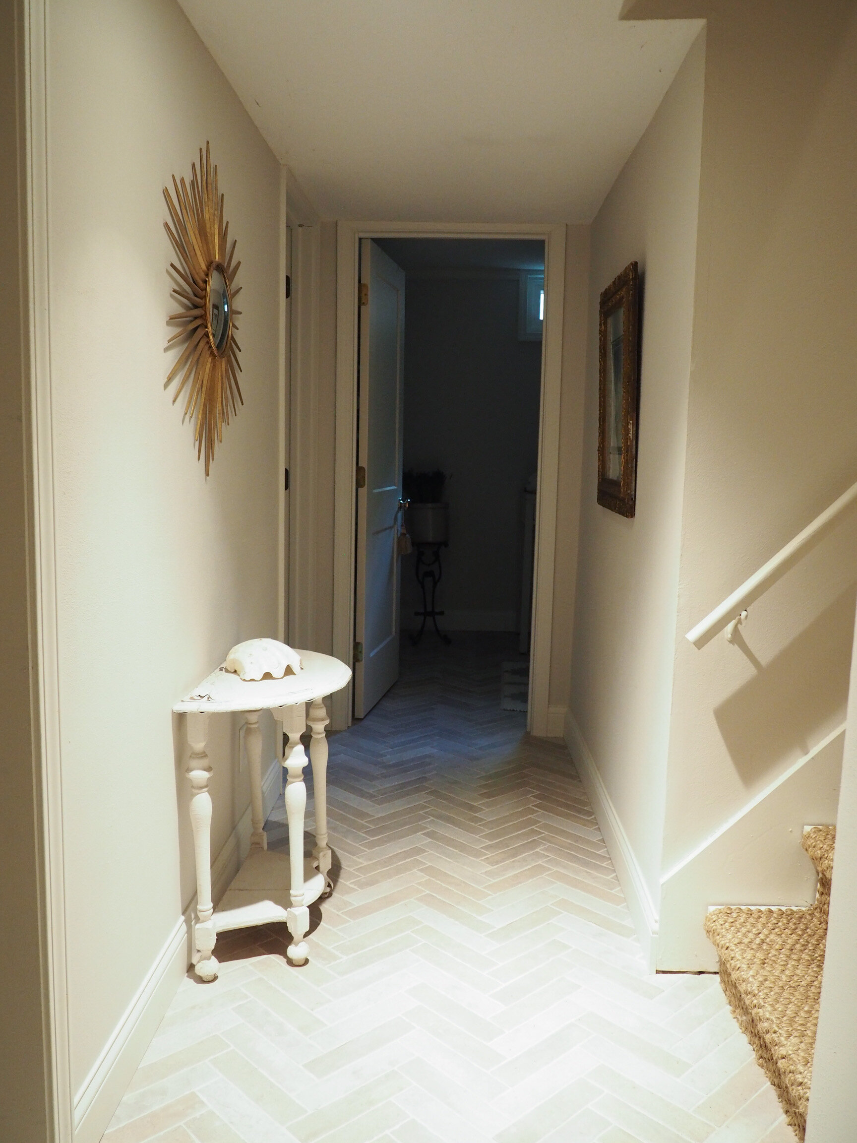 Basement hallway to craft room
