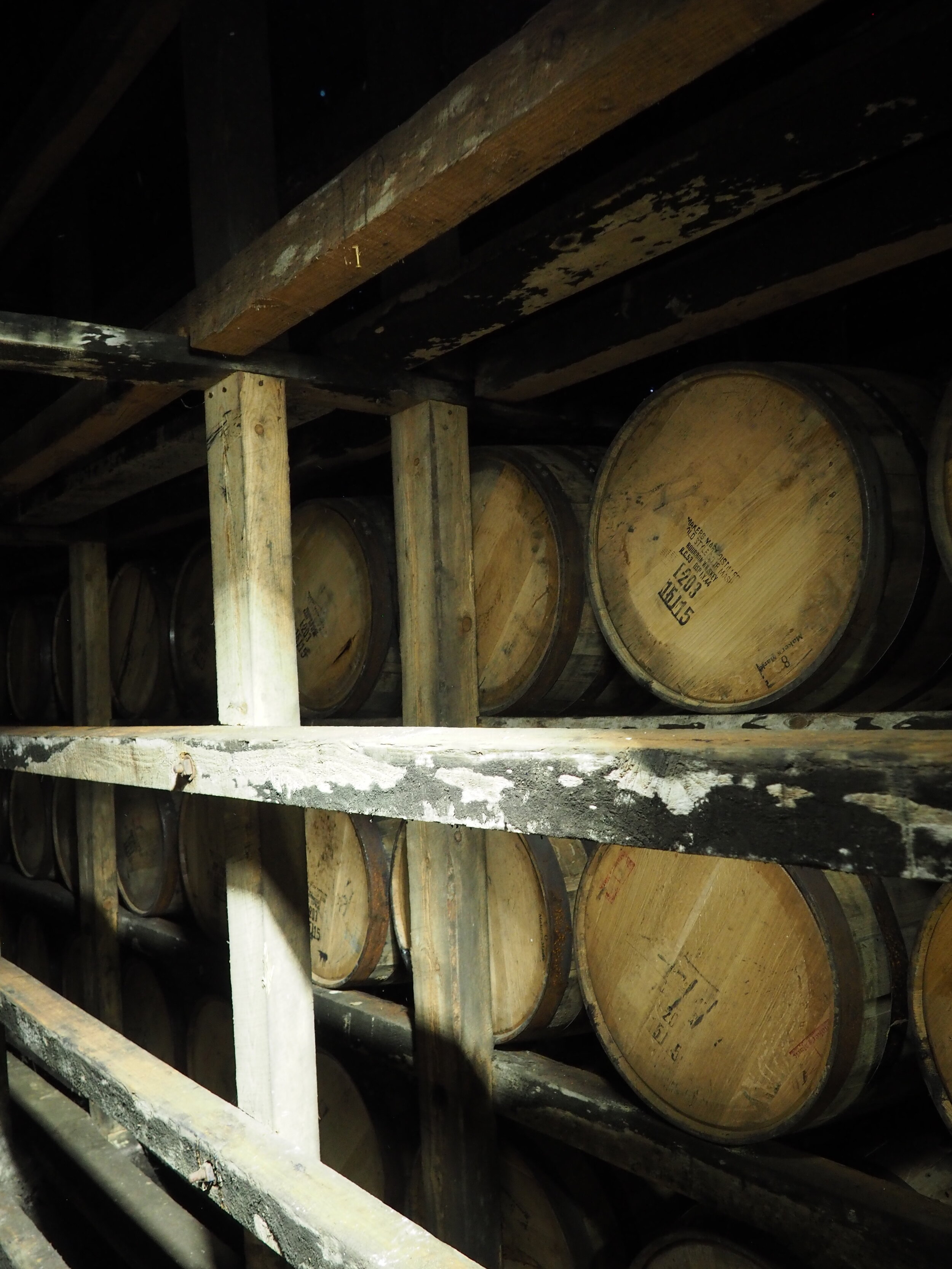 Maker’s Mark is considered ‘small batch’ bourbon and is one of the few distillers to rotate these 500-pound barrels from the upper to the lower levels of the aging warehouses during the aging process.