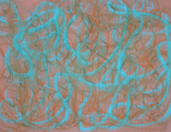 Rhythm in Blue , 19 x 25 inches, Pastel on Paper, 2006