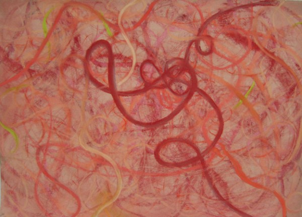 Red Coil , 19 x 25 inches, Pastel on Paper, 2007
