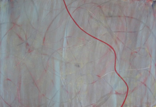 Red Zip , 29 x 41 inches, Pastel on Paper, 2007