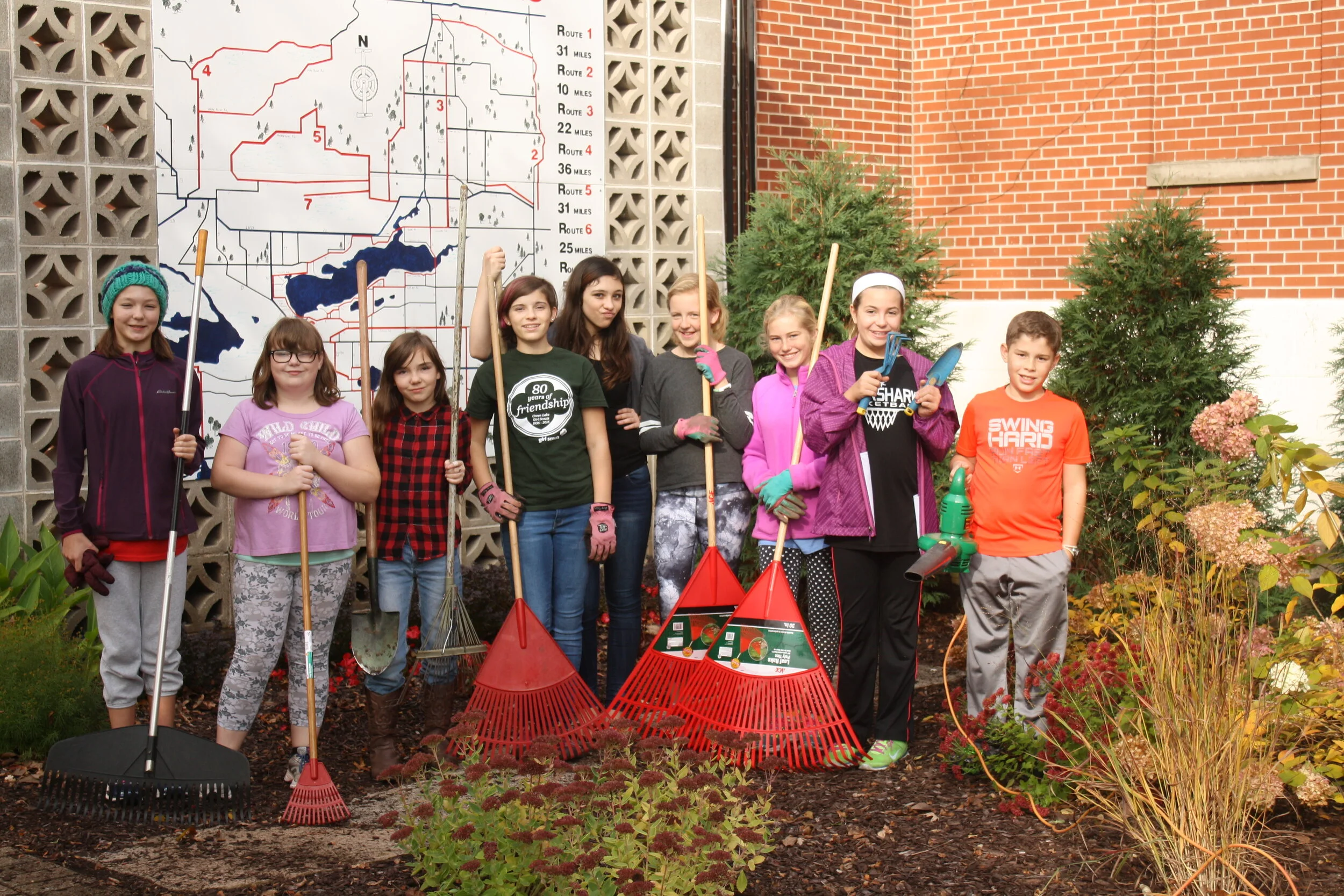A photo from the Girl Scouts clean up.