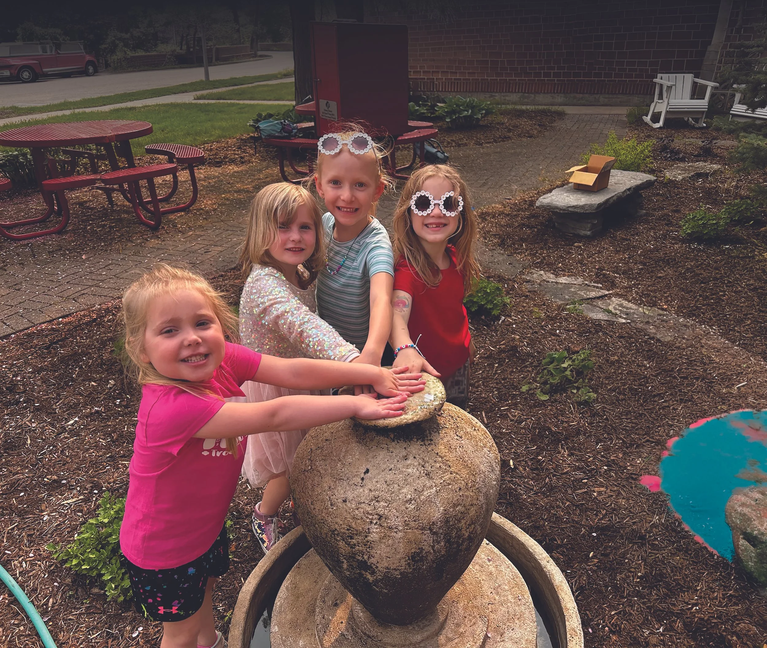Community members came together to create the Bike Garden and Veterans Memorial Garden on the Town Square grounds.