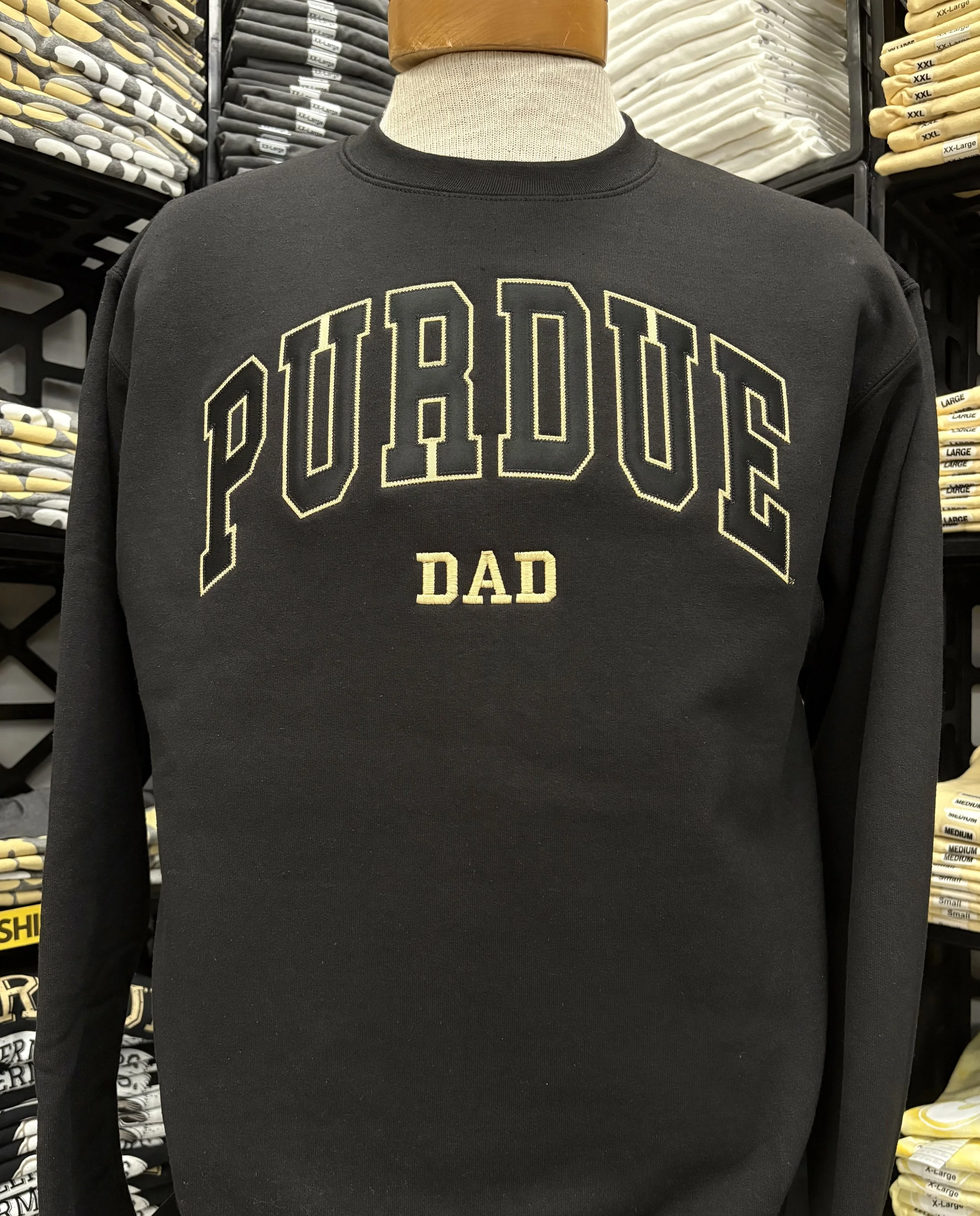 Purdue Dad Applique Crewneck