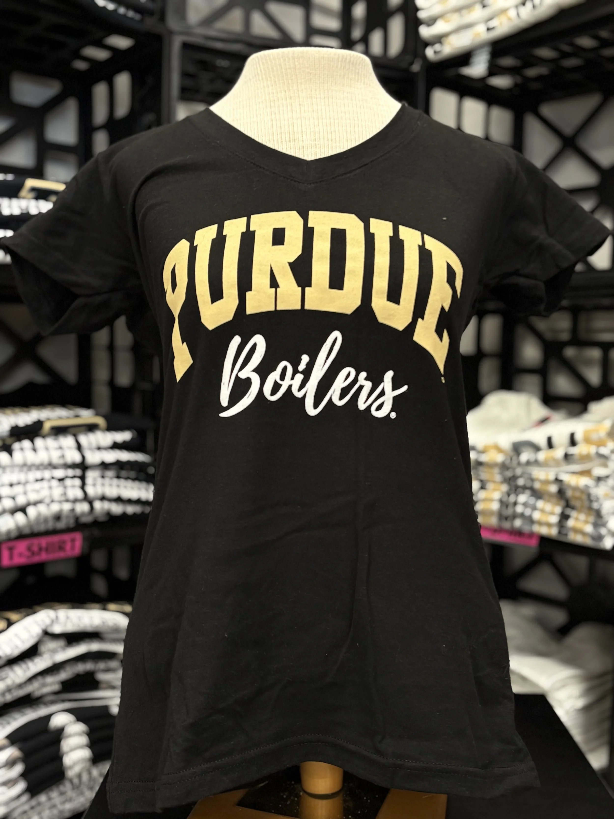 Purdue Arched Boilers Script V Neck
