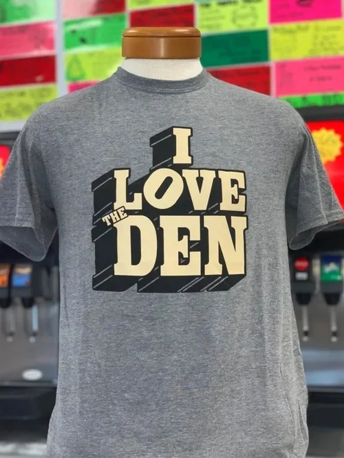 Discount Den "I Love The Den" T Shirts from the Discount Den