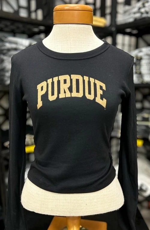 Purdue Arch Cropped Long Sleeve