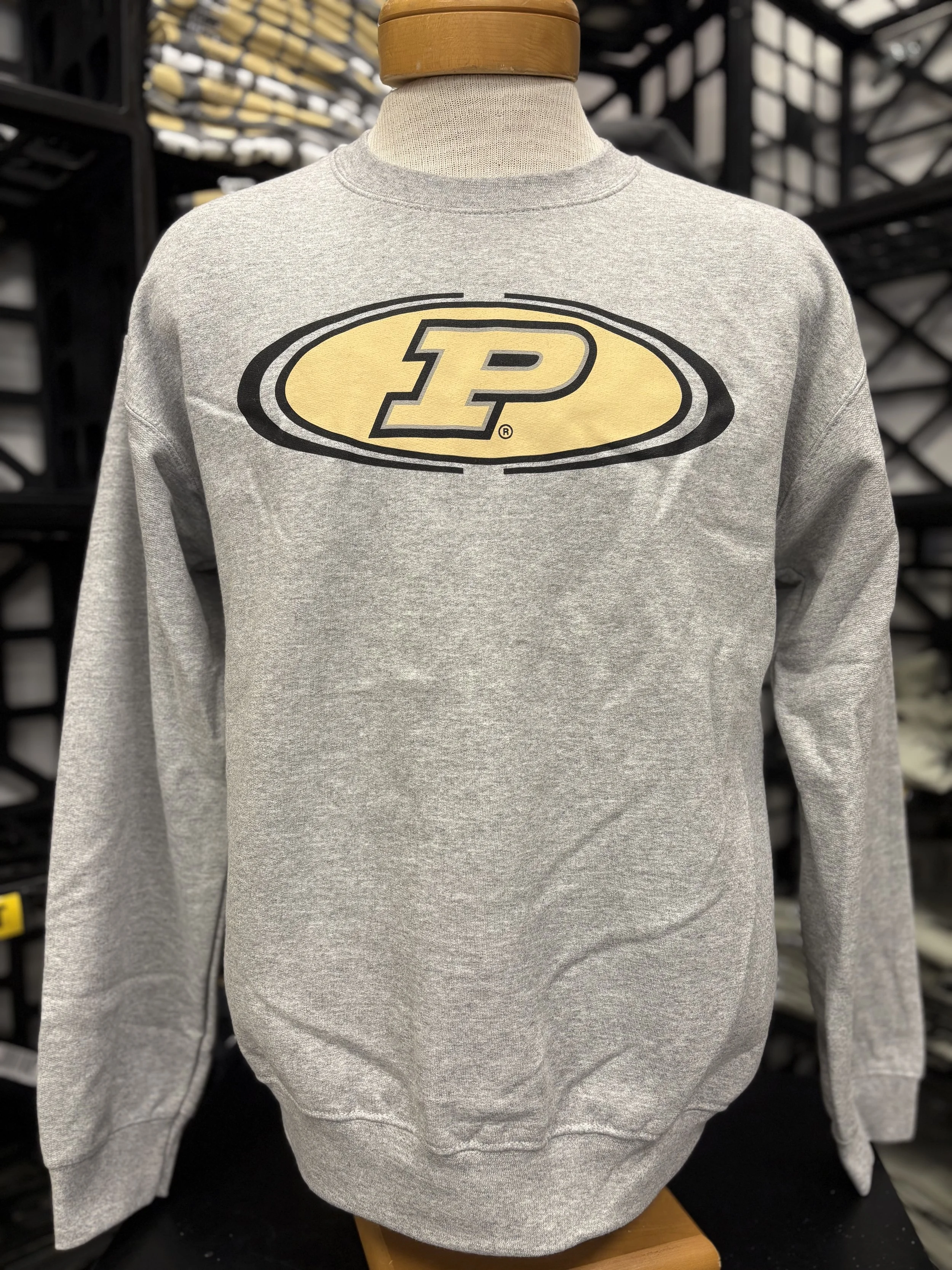 Purdue Oval Motion "P" Crewneck