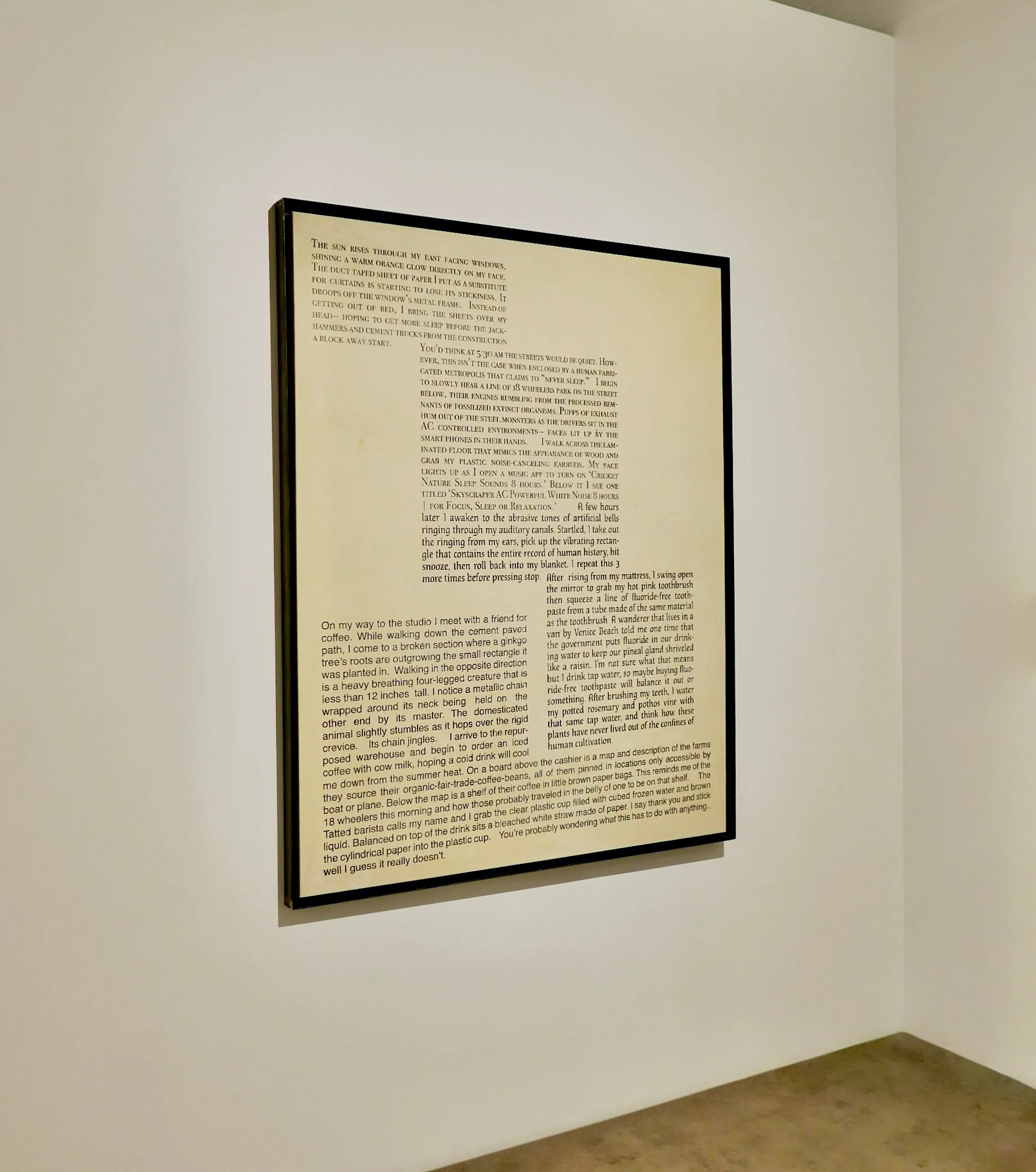 Installation view on outer walls of incubator space.