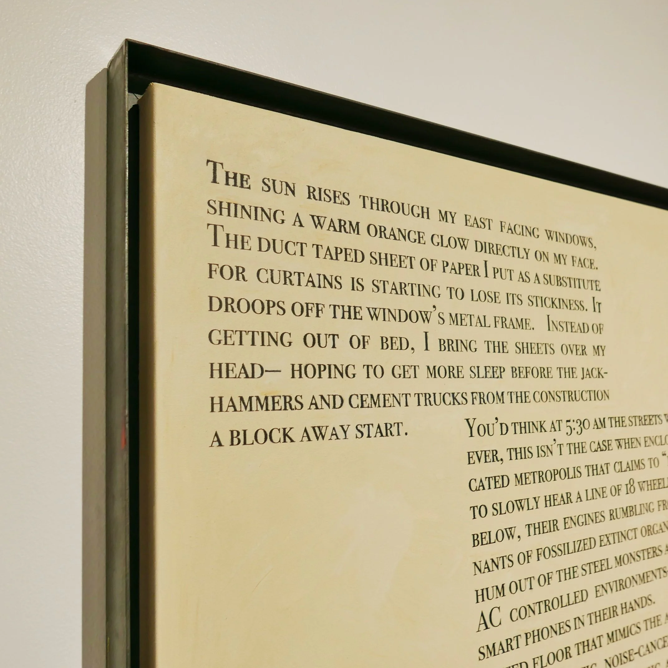 Detail image of frame and typeface.