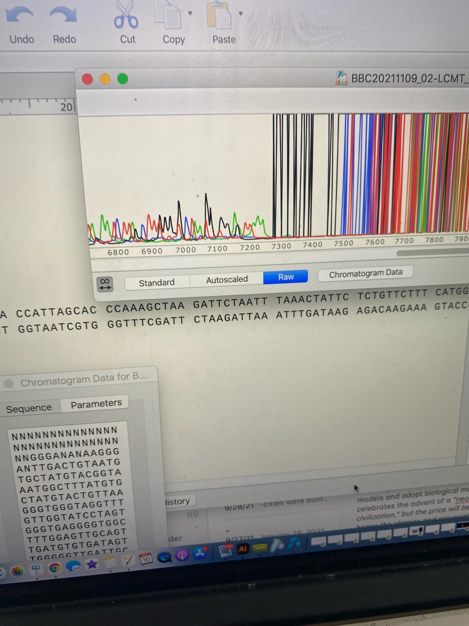 DNA Sequence result and cleanup processing