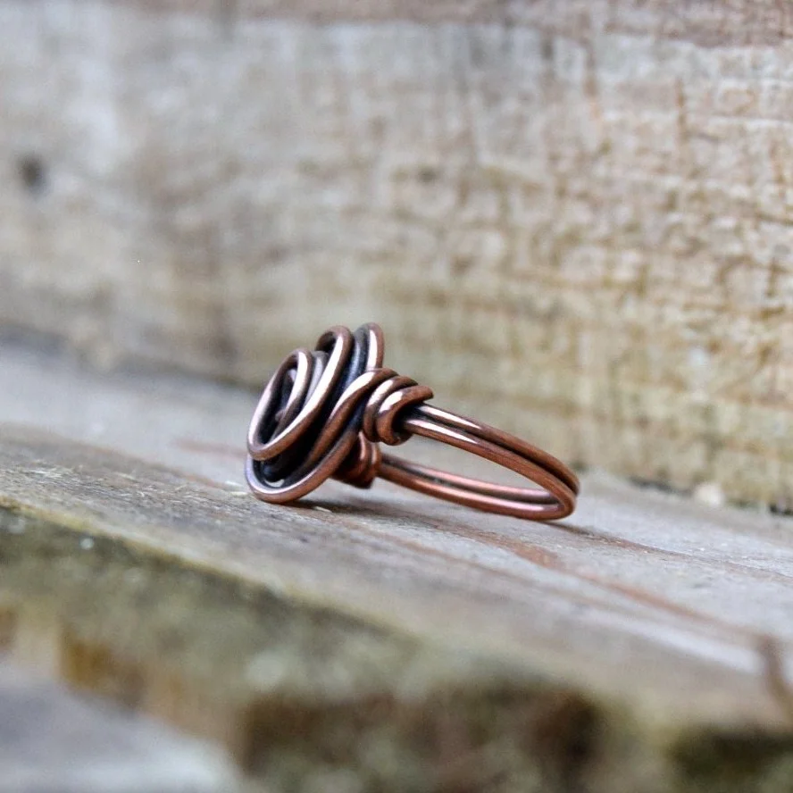 Handmade copper rose ring — I Love Dolly Jewellery