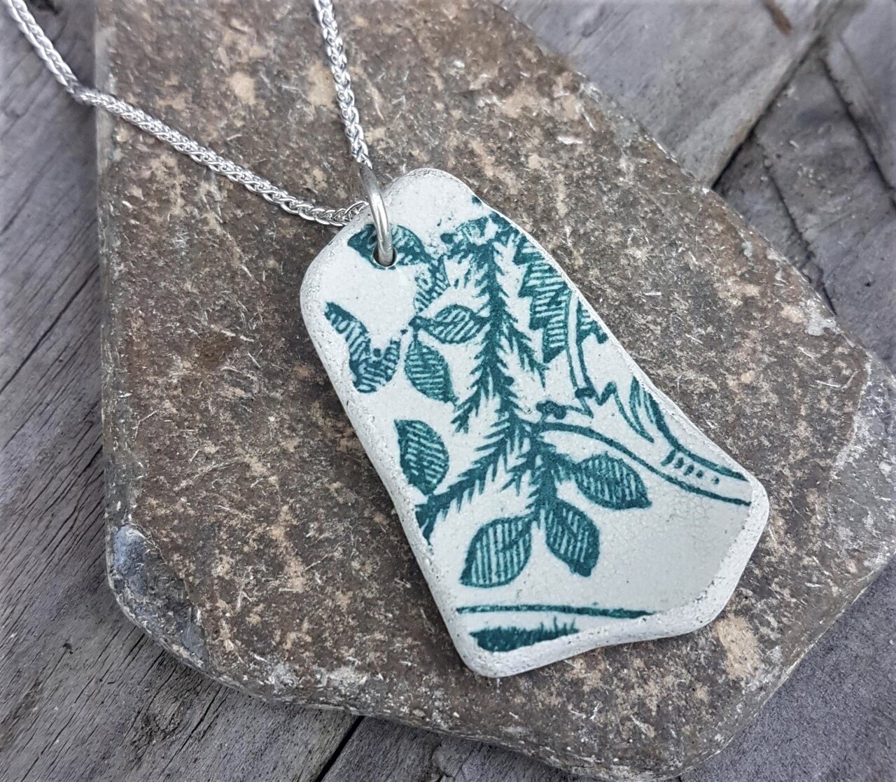 Handmade in Scotland Scottish sea pottery pendant