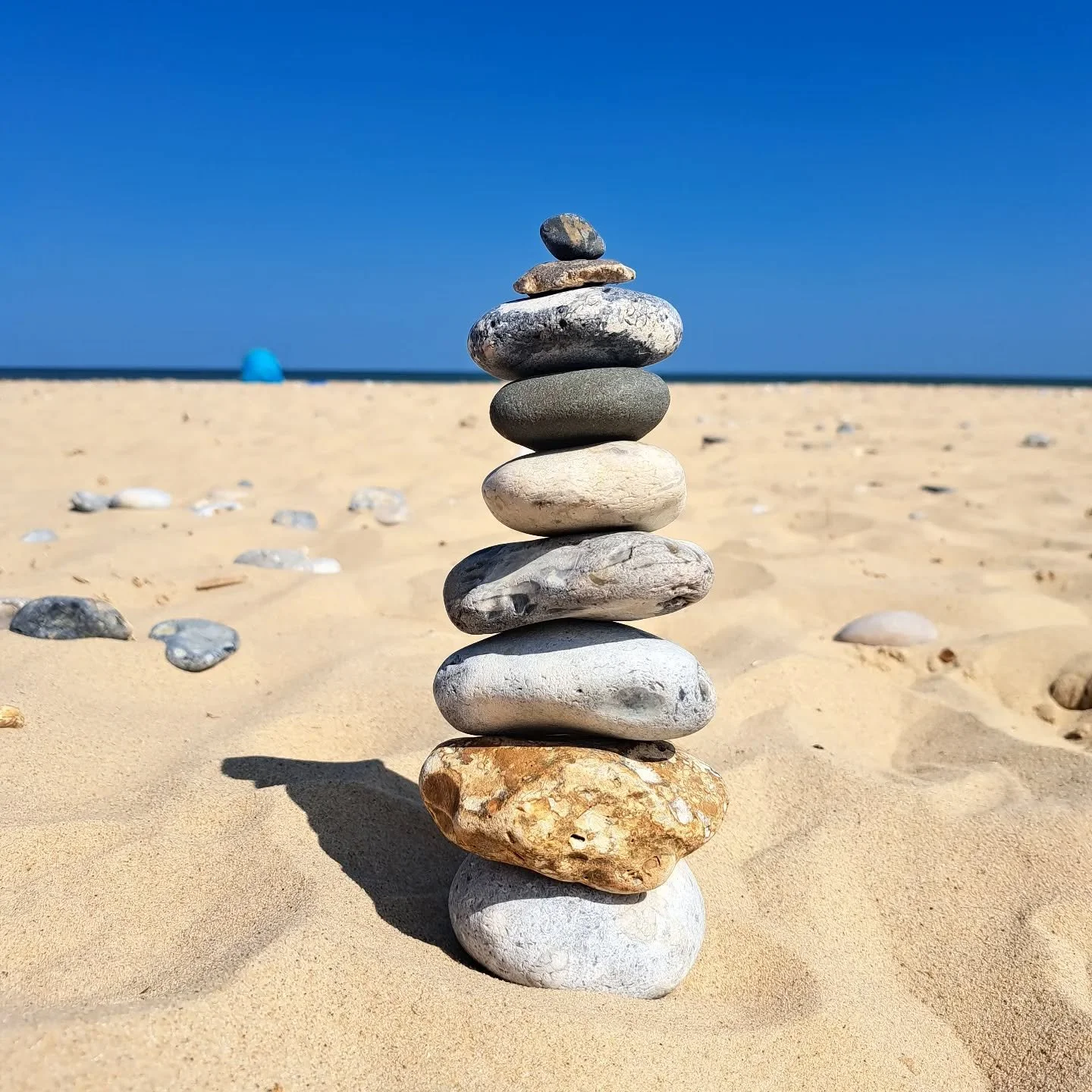 This was supposed to be captioned with #mondaymood seeing as I'd missed #stackerdaysaturday but WiFi issues conspired against me and I've only just been able to post this.*

The beach is beautifully pale, there are plenty of rocks to stack and the oc