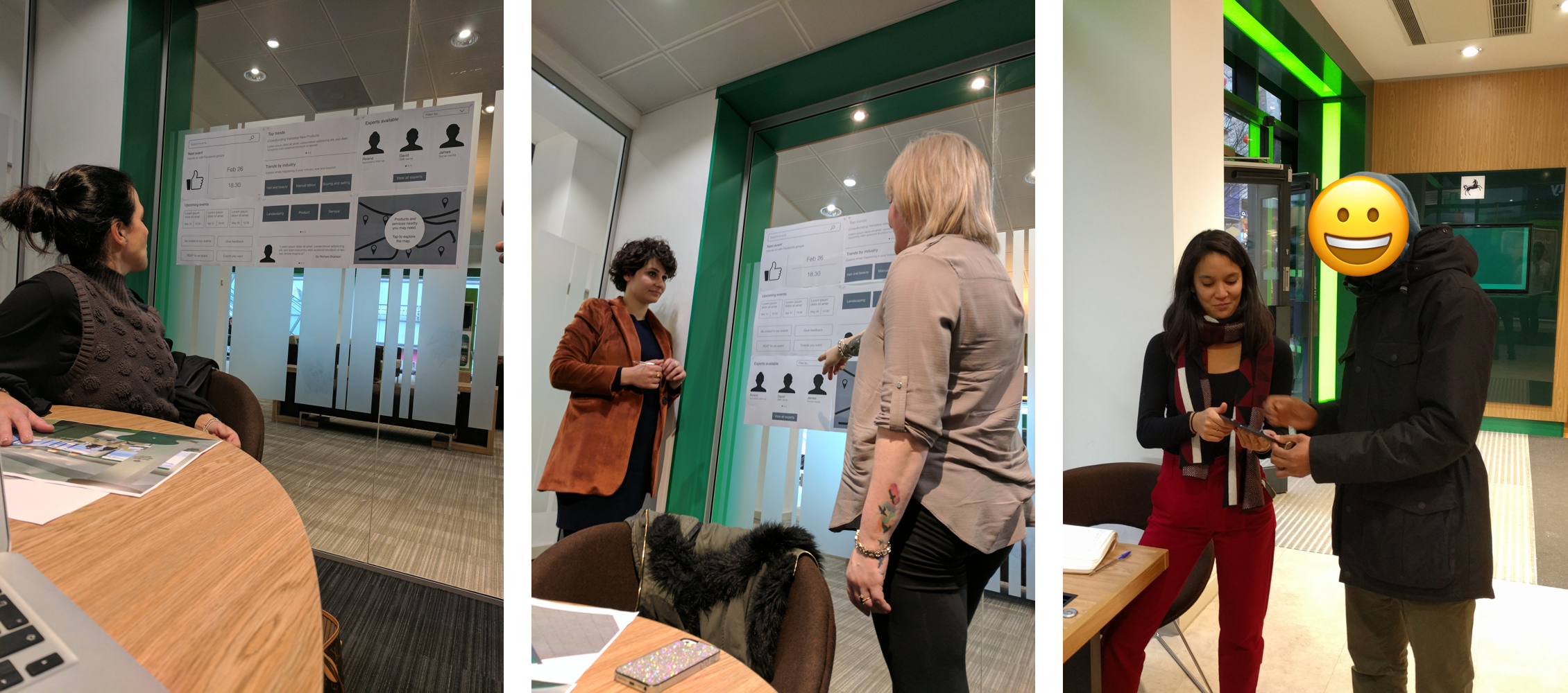 Testing our ideas with small business owners in branch