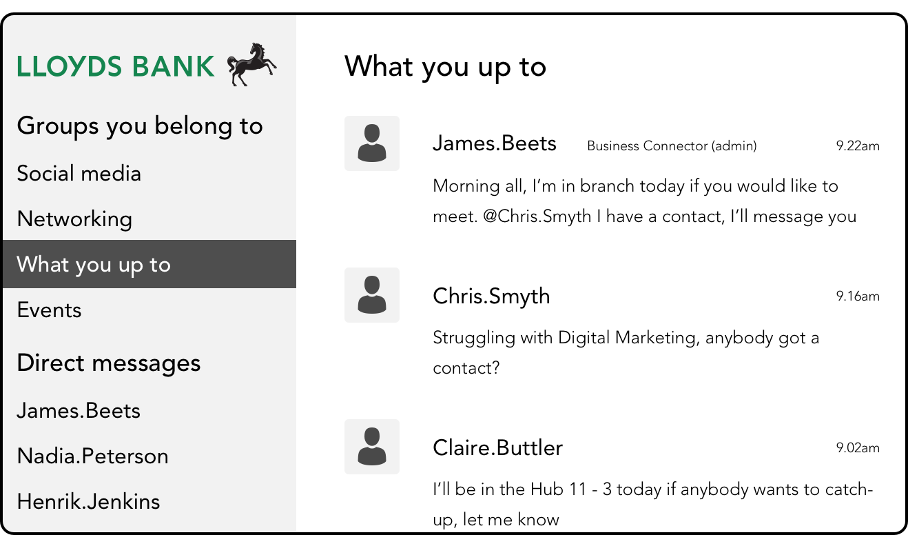 Communications tool concept where users can network with one another