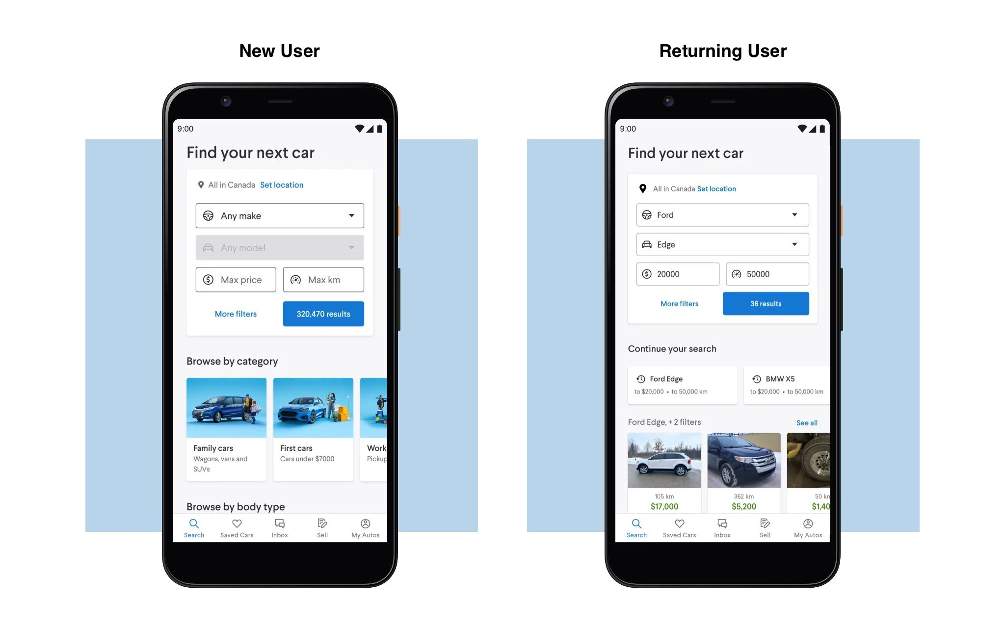 Home is designed to support both new and returning users effectively
