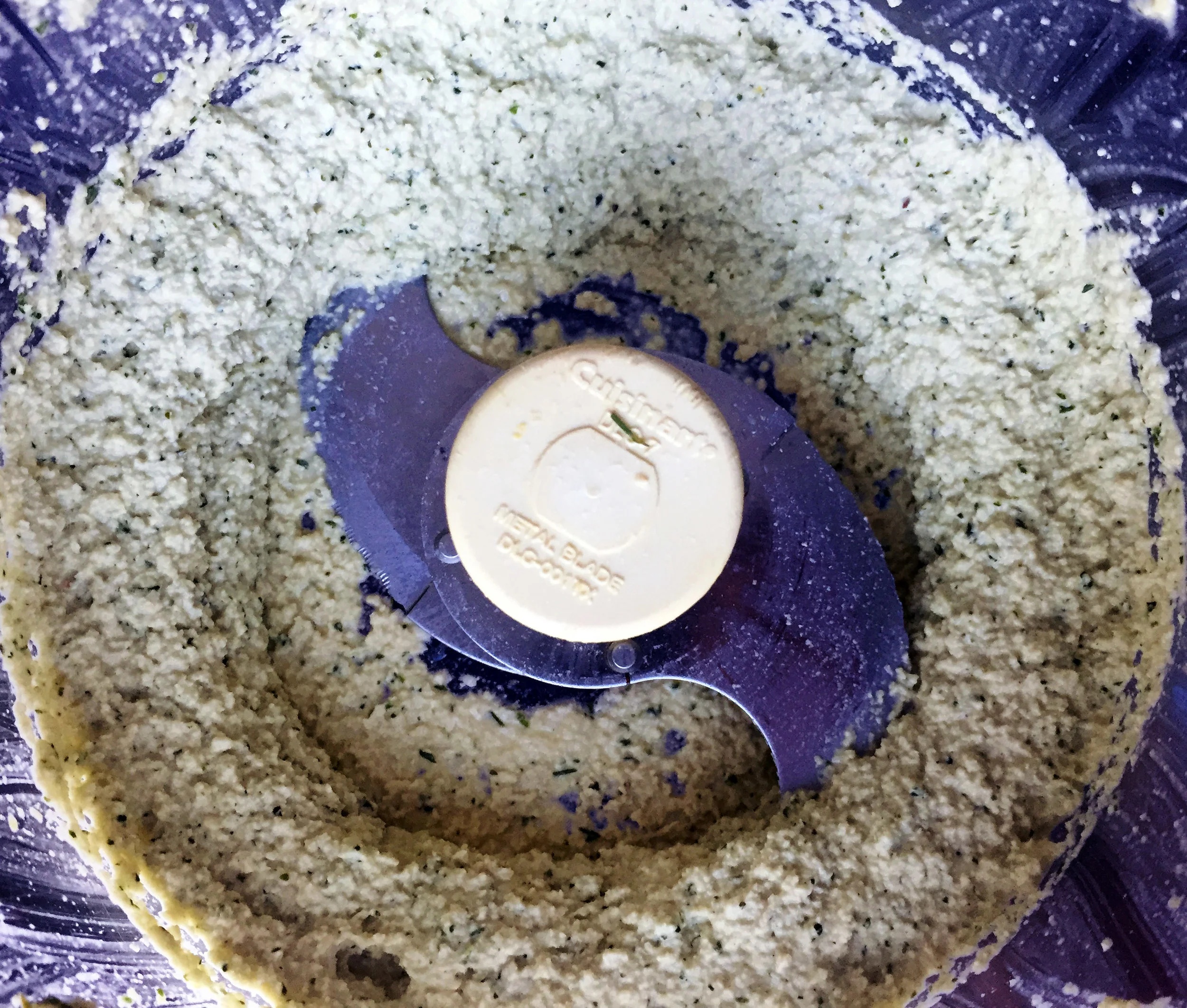 4. Process for 15-20 seconds, scrape down sides, and process again for 5-10 seconds. Keep doing that until you have a smooth texture similar to margarine/soft cream cheese.