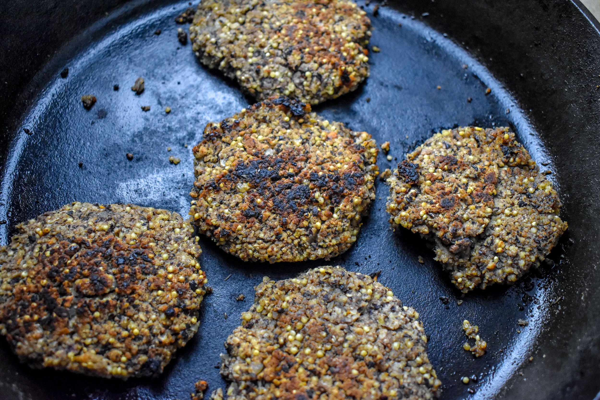 4. Cook the burger on each side for 2-3 minutes until starting to brown on either side (I slightly burned mine oops).