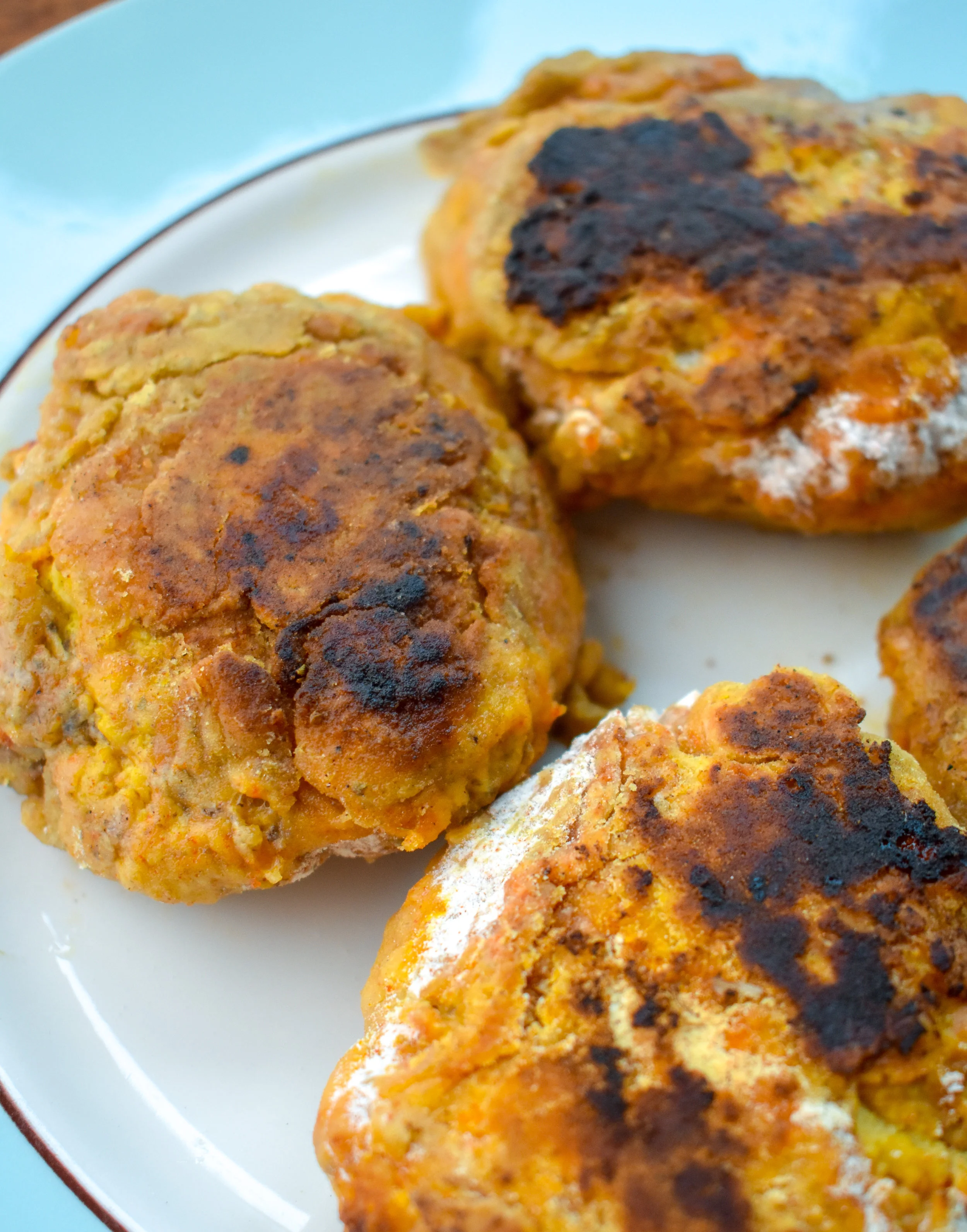12. Melt 2 tbl of vegan butter on a castiron pan over medium heat and add the chicken to the pan. Cook on each side for 3 minutes until its golden. I like a little crisp burn on mine to give it just a little extra flavor.