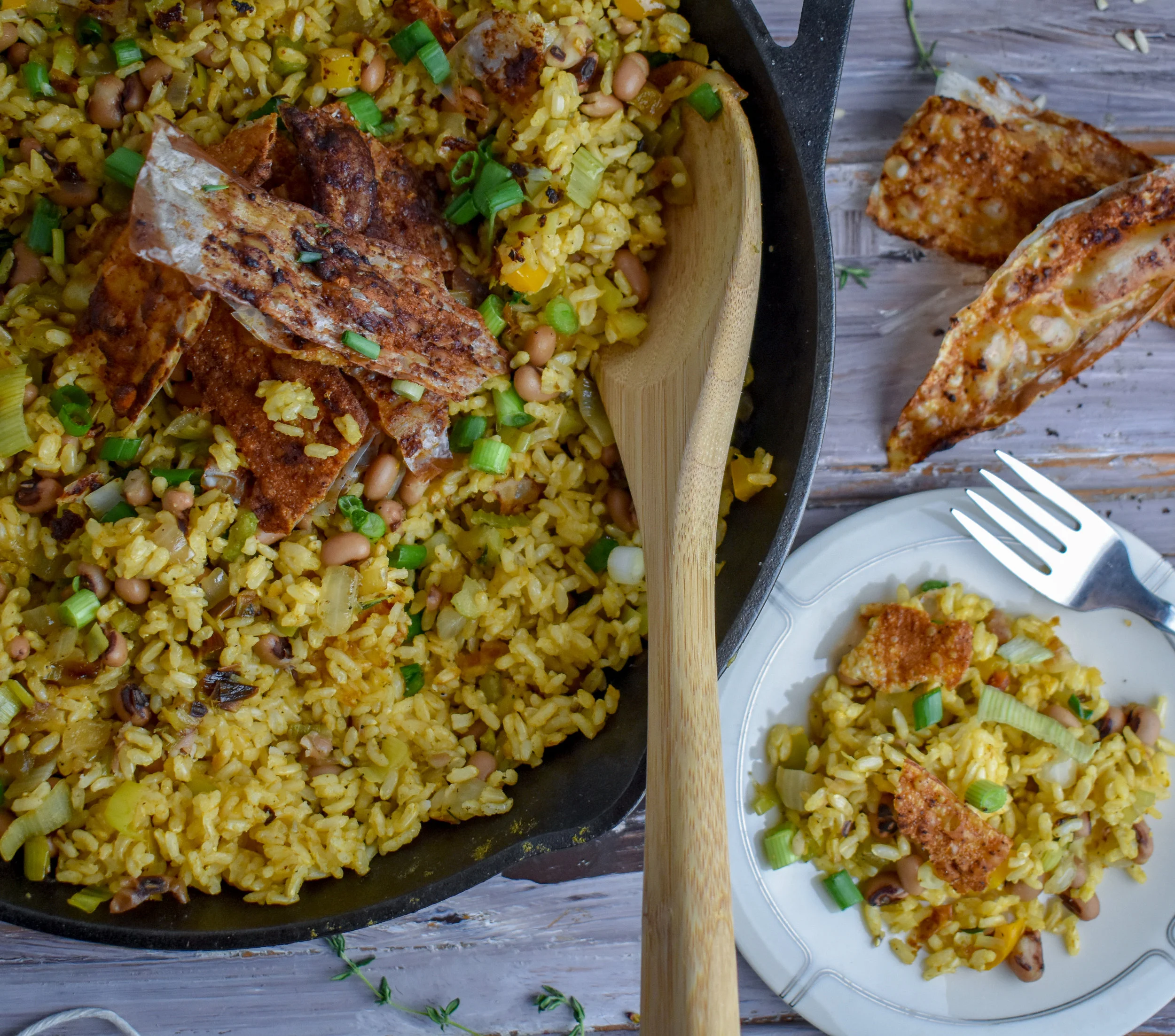 Vegan Classic Hoppin' John w/ Carolina Gold Rice, Black Eyed Peas, and