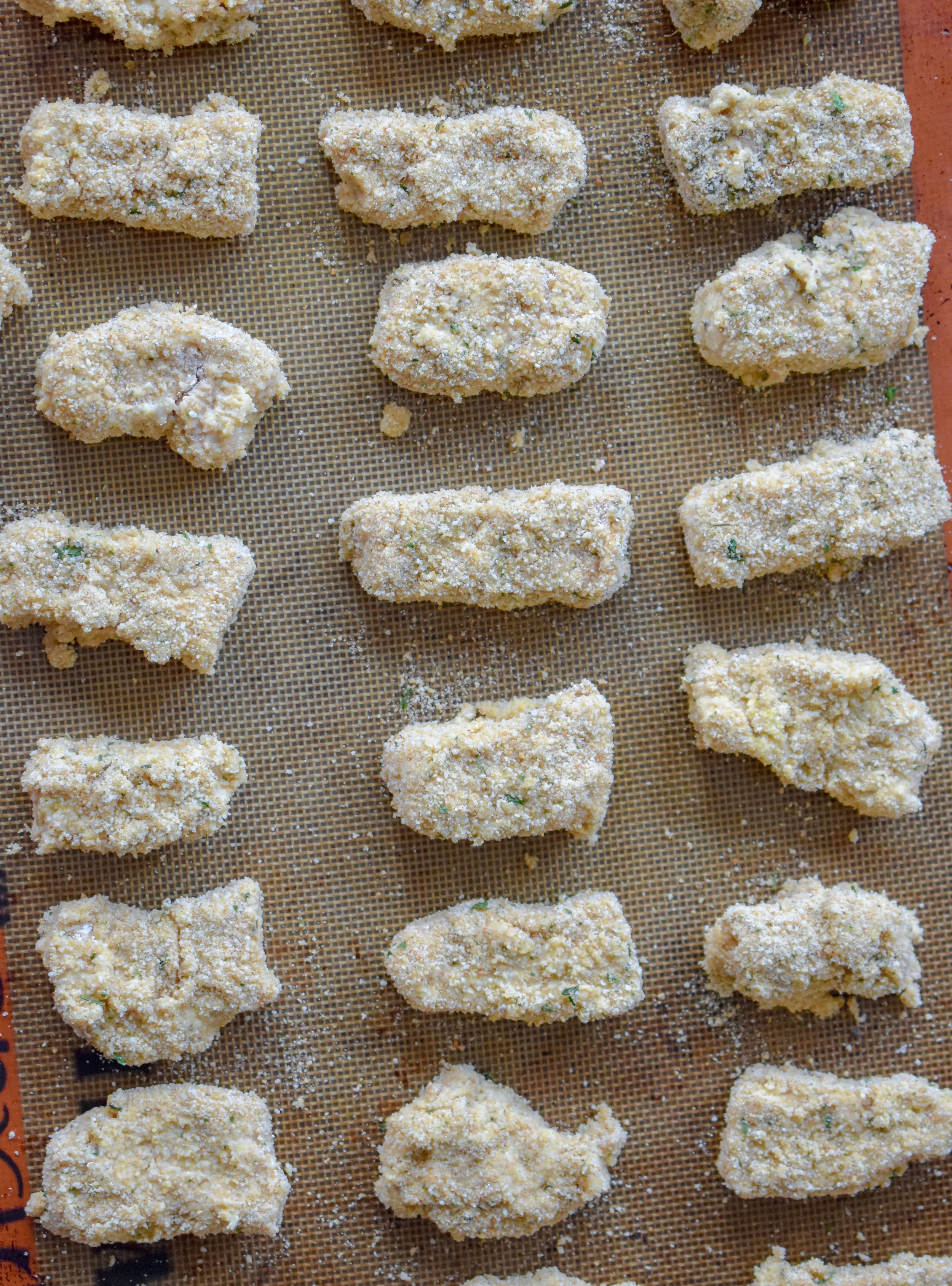 9. Place sticks on pan. Place into oven for 6-7 minutes then turn on broil a 525F for 4-5 minutes until browned. Remove from oven