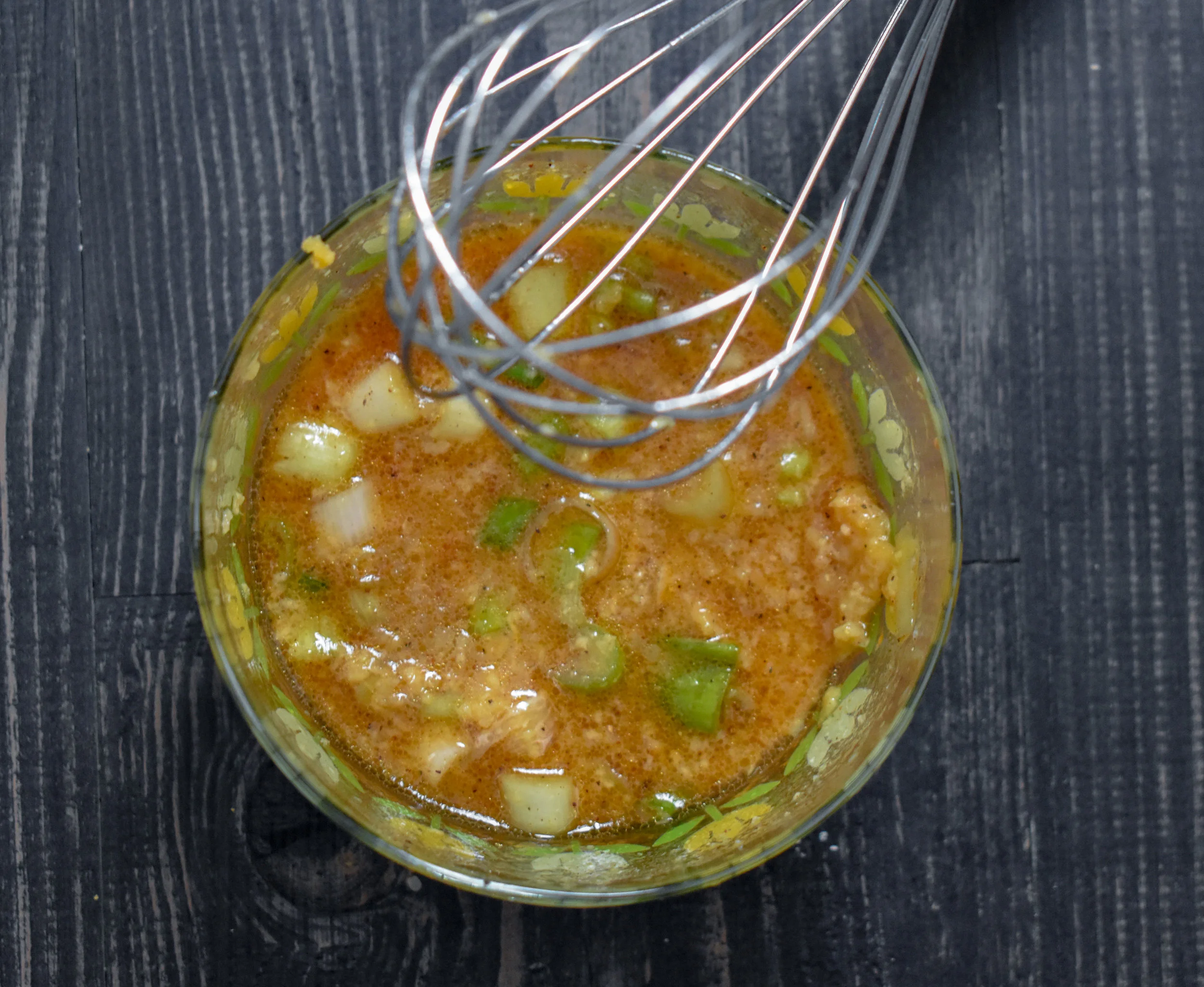 2. While the veggies are pickling, mix together the marinade for the jackfruit pork. Mix together lemongrass, liquid aminos, sesame oil, garlic, miso, ginger, lime juice, and spices.