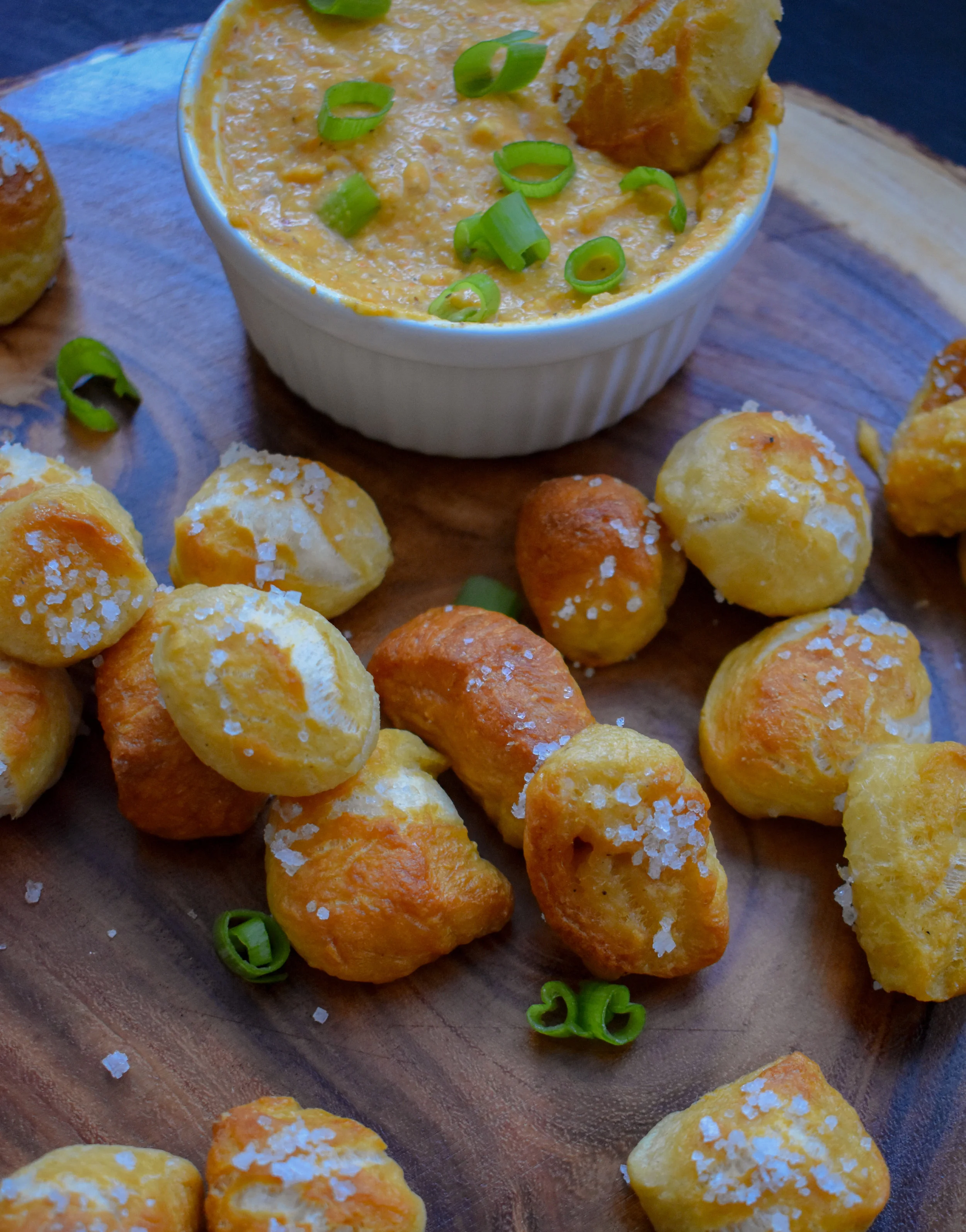 10. Warm your beer cheese while the pretzels bake. Serve with cheese and salivate!
